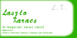 laszlo karacs business card