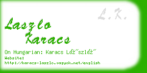 laszlo karacs business card